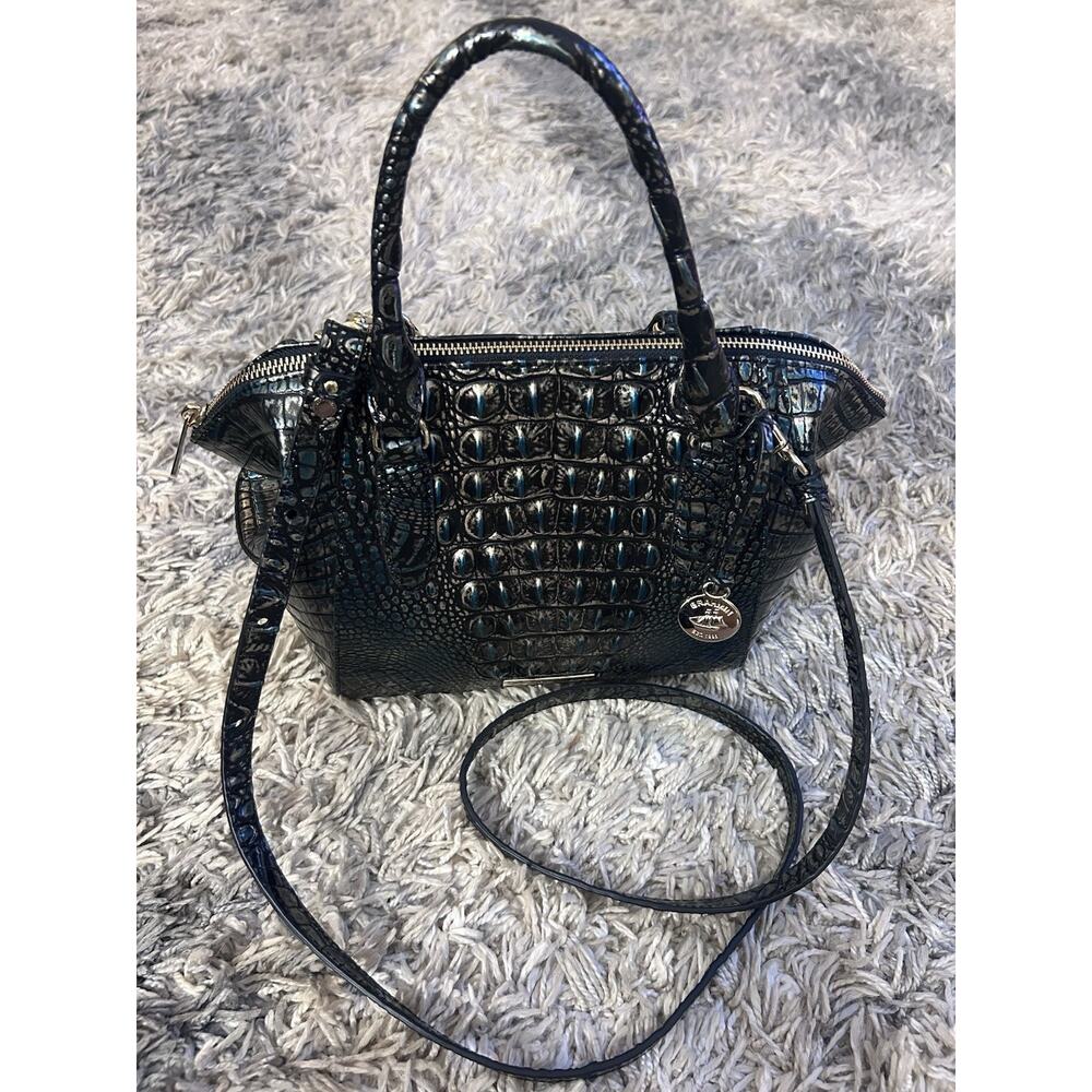 Brahmin Mini Camila Croc Snake Embossed Leather EUC